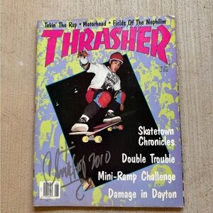 Christian Hosoi autographed Thrasher Skateboard magazine